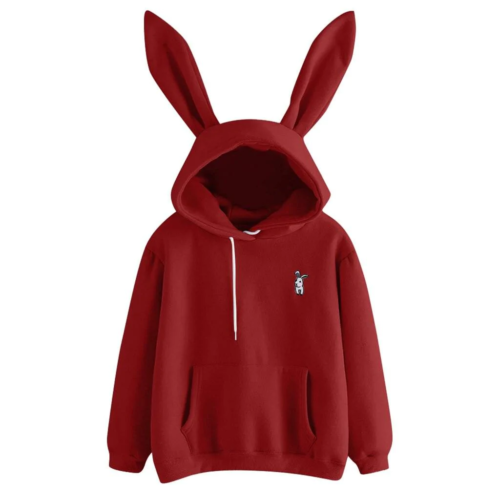 Bunny Rabbit Ear Hooded Sweatshirt Cute Women's Hoodie Harajuku Kawaii Pullover - Picture 33 of 35