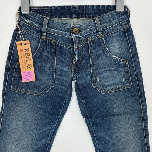 Replay W8281 Damen Jeans W26 L34 Blau Regular Bootcut Denim Hose Jeanshose - Bild 2 von 11