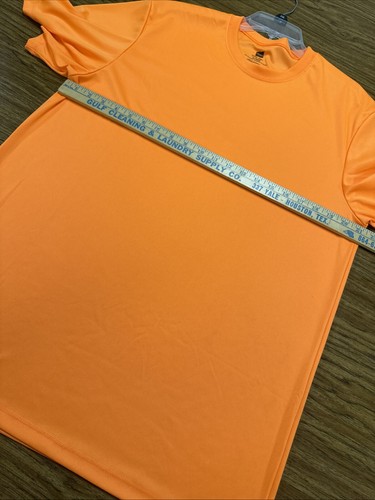 “Hanes” Cool Dri XL Safety Orange T-Shirt ****STAINED - Picture 10 of 12