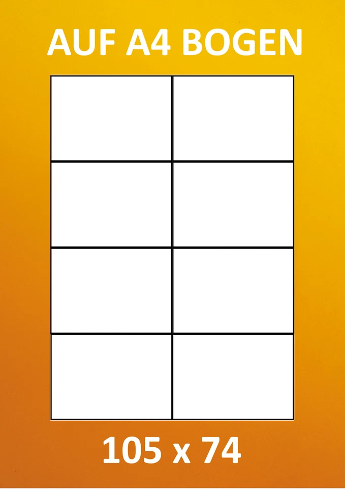 PREMIUM ETIKETTEN 105 x 74 MM AUF A4 BOGEN KOMP. ZWECKFORM HERMA