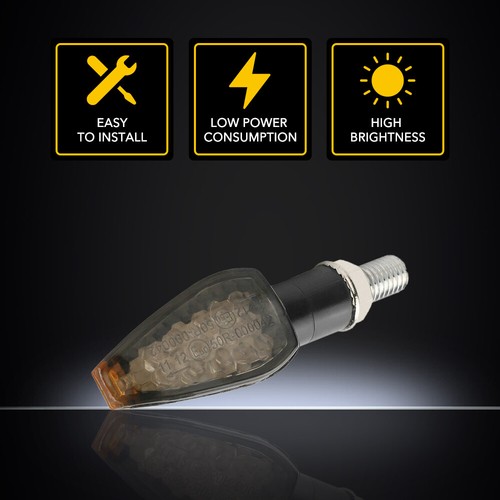 Motorcycle Turn Signal Light Indicators 14LED 12V Indicator Blinker Amber smoked - Picture 4 of 11