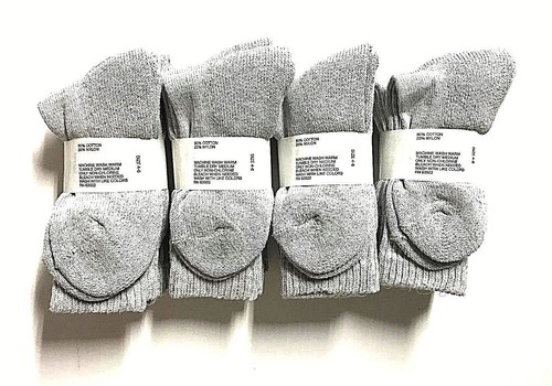 6 pares de calcetines deportivos grises para niños, zapatos talla 4-6 (zapatos para niños; 6-101/2), NUEVOS. - Imagen 2 de 4