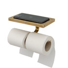 Toilet Paper Holder with Mobile Phone Storage Shelf Holders Wall Mounted Rack