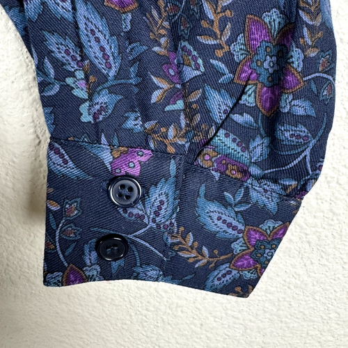 Vintage Pendleton Shirt Women 14 Blue Floral Button Classic Feminine Whimsigoth - Picture 6 of 19