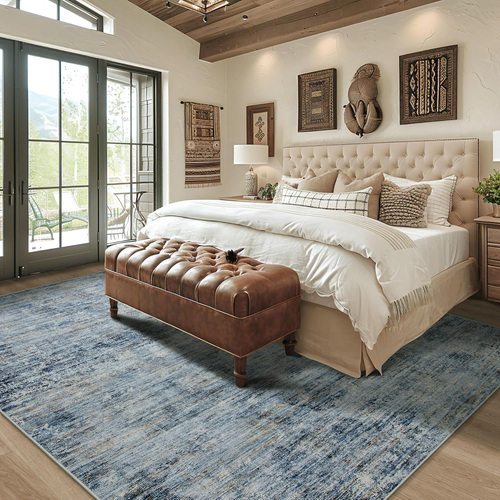 Area Rug 9X12 Washable Rugs: Abstract Large Living Room Rugs with Non-Slip Backi - Picture 2 of 8