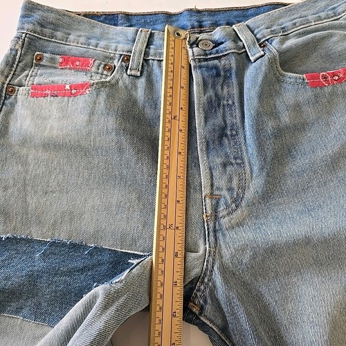Levi's 501 Shorts mens W32 150th Anniversary Jorts Bandana Baggy blue - Picture 16 of 16