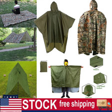 Military Waterproof Raincoat Women Men Hooded Rainwear Camping Rain Poncho