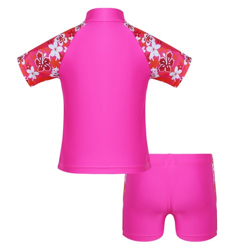 Kids Girls Tankini Swimsuit Floral Printed Top+Shorts Surfing Bathing Suits - Picture 7 of 16