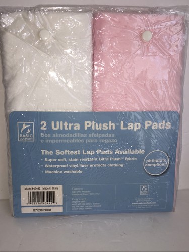 Zwei Ultra Plüsch Wasserdichte Schoß Pads Rosa und Weiß Wasserdicht Vinyl Liner - Bild 4 von 5