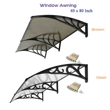 40x80" Outdoor Window Awning Polycarbonate Front Door Patio Cover Canopy 2 Color
