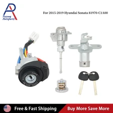 FULL DOOR LOCK IGNITION SWITCH CYLINDER FOR HYUNDAI SONATA 2015-2019 SAME KEY