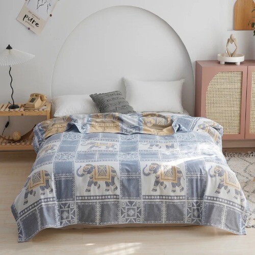 1pc 100% Cotton Blanket Jacquard Bed KidsBlankets Breathable Plaid SofaTowel - Bild 4 von 32