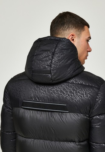 Alessandro Zavetti Jacket Longline Puffer Coat Hooded Full Zip Viardi Black - 第 4/6 張圖片
