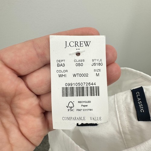 J. Crew Factory Men's Size Medium White Cotton Poplin Oxford NWT Classic Shirt - Bild 2 von 10