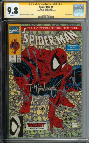 SPIDER-MAN #1 CGC 9,8 WEISSE SEITEN // SIGNIERT TODD MCFARLANE SILBER TINTE