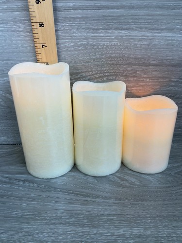 3 Led Flameless Candles Battery Operated With Remote Cream Color New NWOB - Picture 4 of 5