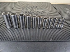 #bb766  Snap-On Tools Socket Set 211SFSY 3/8" drive 6 Point Deep 1/4" to 7/8"