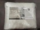 Hotel Collection Channels F/Queen Duvet Cover SET-White Pearlized Stripe New