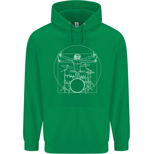 Vitruvian Drummer Funny Drumming Childrens Kids Hoodie - Picture 42 of 68