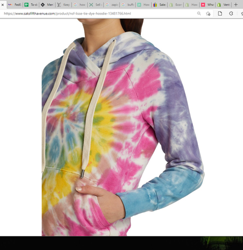 Felpa con cappuccio NSF Lisse Tie-Dye COLORE Skittles Dye adulto taglia media ESAURITA MSRP $295 - Foto 7 di 7