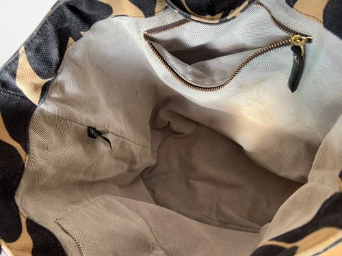 RARE DVF Diane von Furstenberg Canvas Fabric Large Tote Leather Top Handle Black - Picture 14 of 19
