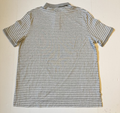 Polo Ralph Lauren Polo Shirt Mens 2XL Gray White Striped Classic Fit Green Pony - Picture 6 of 7