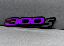 2PC(pair)300S Emblem Fender Badges Purple/Mblack on Black   Design Custom
