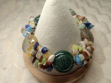 Multicolor Gemstone Chip Beaded Bracelet Stretchable Unisex Handmade Natural