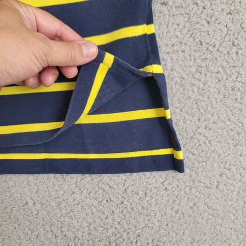 Polo Ralph Lauren Polo Shirt Men's Large Blue Yellow Stripe Michigan Wolverines - Picture 13 of 19