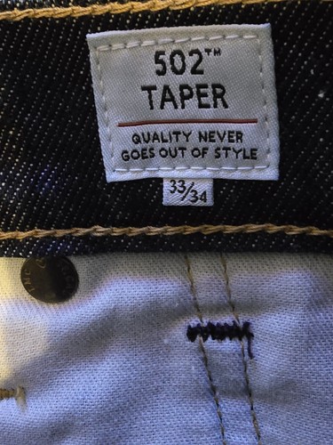Levi’s 502™ Taper Fit Jeans 33x34 Made in Japan Selvedge Denim Dark Wash Stretch - Picture 9 of 24