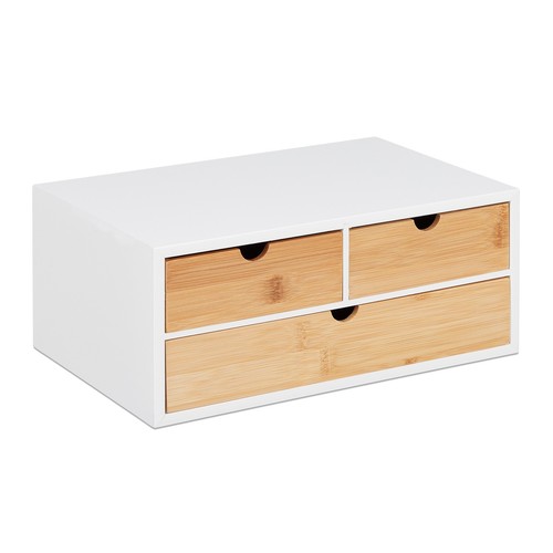 Bureau organizer 3 lades Bamboe Desk organizer Kantoor organizer Houten ladekast - Photo 9/10