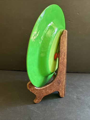 Dibbern Kristina Germany Green Cherry Glass 8 1/8" Salad Plate Hand Made - Picture 5 of 23