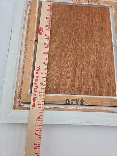 Dipinto olio paesaggio oceano vintage cornice bianca arte spiaggia mare oceano 13" × 15" - Foto 17 di 20