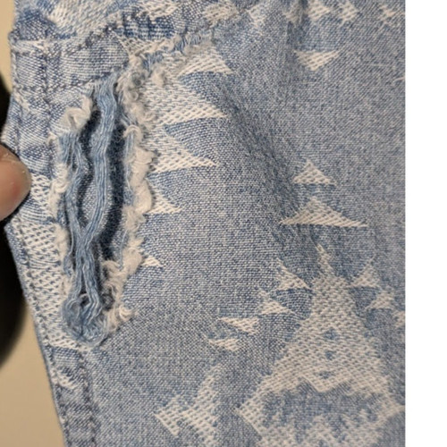 Camisa azteca/occidental manga larga jacquard índigo talla pequeña Lucky Brand para hombre` - Imagen 8 de 10