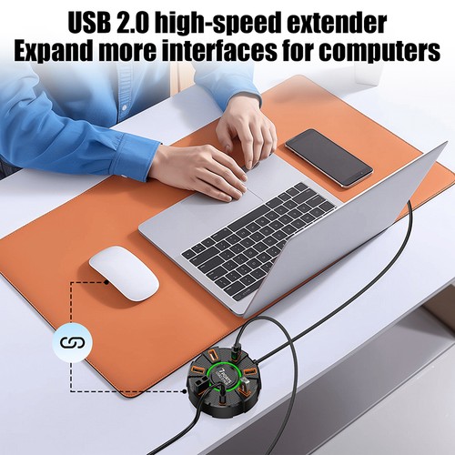 USB 2.0 Hub 7 Ports Multi Splitter Adapter 5Gbps High Speed USB Splitter Adapter - Afbeelding 11 van 16