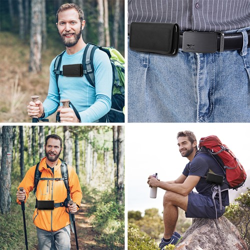 Double Layered Oxford Cloth Mobile Waist Bag Is Suitable for 5.5Inches Black - Picture 10 of 11