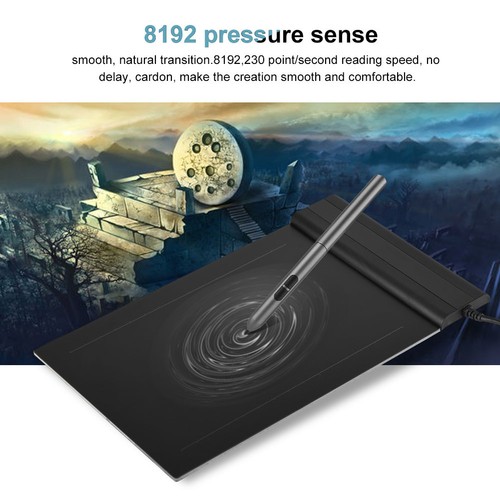 Graphics Drawing Tablet 6x4 Inch Slim Design 8192 Pressure Levels For Digital - Picture 5 of 8
