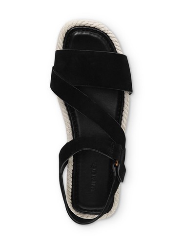 VINCE. Womens Black Strappy Eliana Round Toe Buckle Suede Espadrille Shoes 5 M - Picture 8 of 11