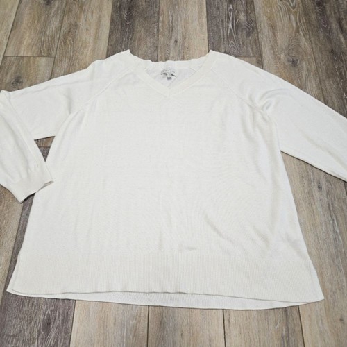 Lucky Brand Cloud Soft V Neck Lightweight Sweater Long Sleeve White Woman's XL - Picture 4 of 9