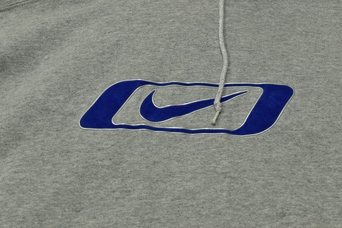 Vintage Nike Center Swoosh Hoodie Sweatshirt Gray Size XXL USA Cotton Stained - Picture 6 of 8