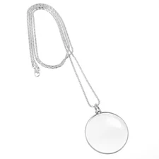 5X Magnifying Glass Pendant Necklace Monocle Reading Glasses on Chain