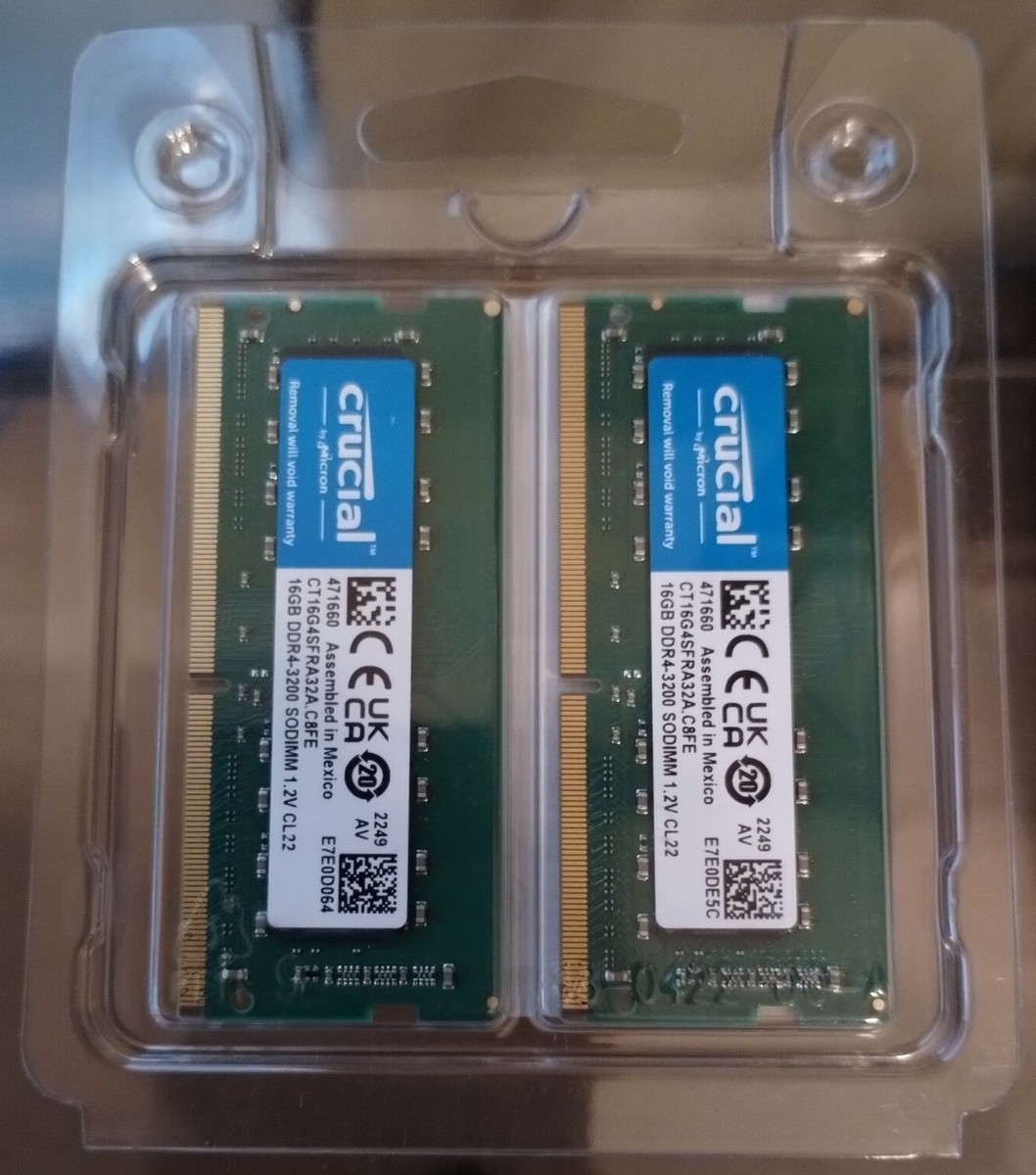 Crucial 32GB (2x16GB) 3200MHz 260-pin SODIMM DDR4 RAM Memory