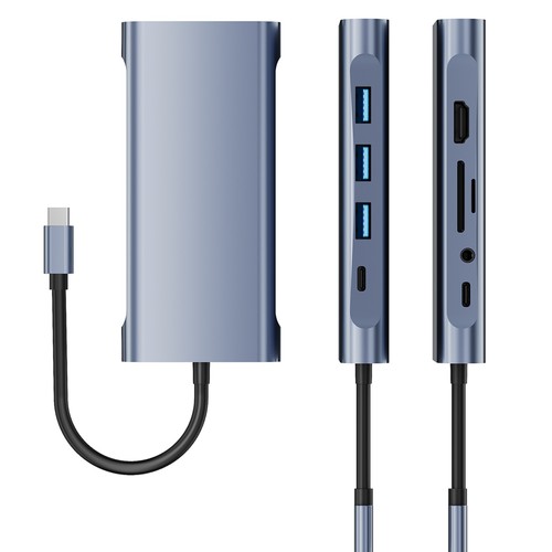 USB-C Hub Type C to USB 3.0 HDMI 100W PD RJ45 VGA 3.5mm Audio TF/SD Slot Adapter - Afbeelding 3 van 10