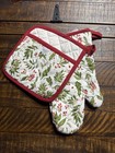 Williams Sonoma Noel Oven Mitt Pot Holder Set 2 Holly Berries Christmas New!
