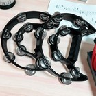 Black Tambourine Music Set of 2 Handheld Percussion Instruments for Parties