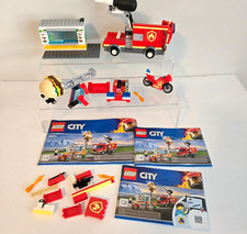 LEGO City 60214 Burger Bar Fire Rescue Partially Built W/ 3 manuals READ