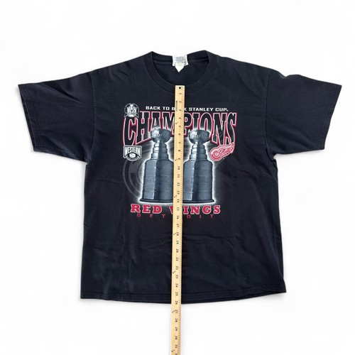 Camicia Vintage 98 Detroit Red Wings Back 2 Back Stanley Cup Champs XL Lee Sport Nera - Foto 7 di 7