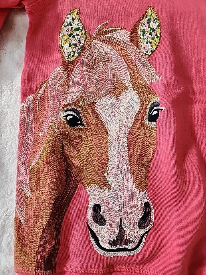 Mini Boden Girls Rose Pink Jorse Sweatshirt Size 11-12 Preowned - Image 2 of 4