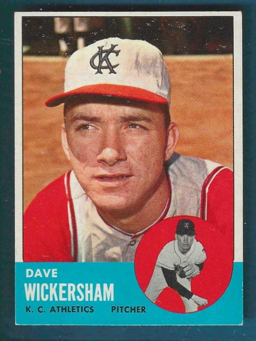 1963 Topps Baseball Kansas City Athletics Dave Wickersham Semi Hi #492 EX-EX+
