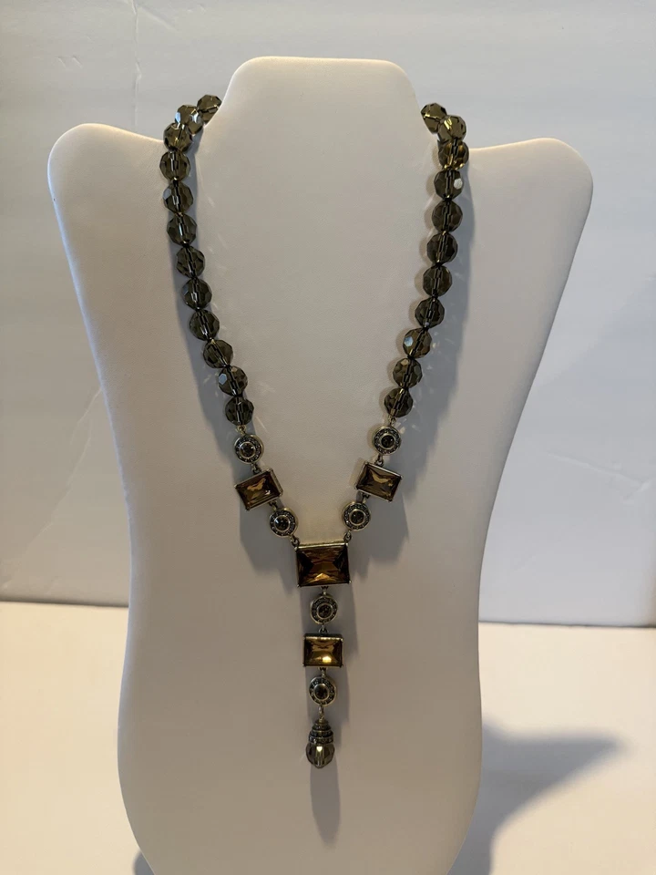 Vintage 'Heidi Daus' Bronze Toned Metal Austrian Swarovski Crystal Rhinestone B3 - Image 3 of 4